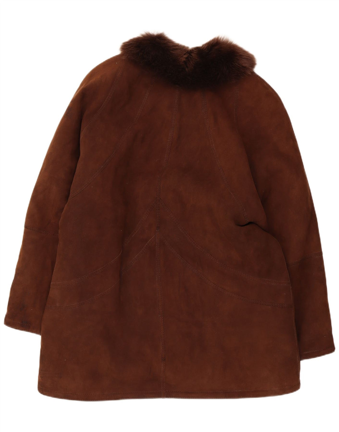 Vintage Dame Shearling Coat UK 14 Large Brown
