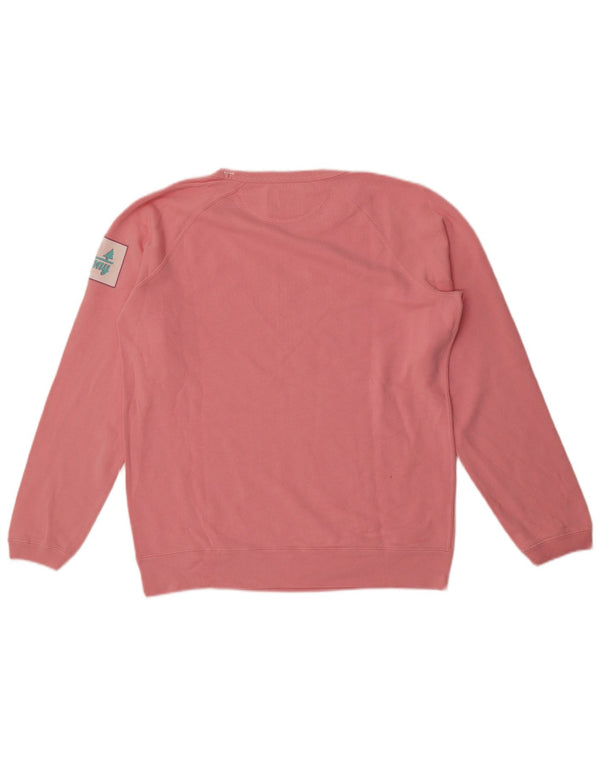 Bedste firma Dame Grafisk Oversized Sweatshirt Jumper UK 10 Small Pink