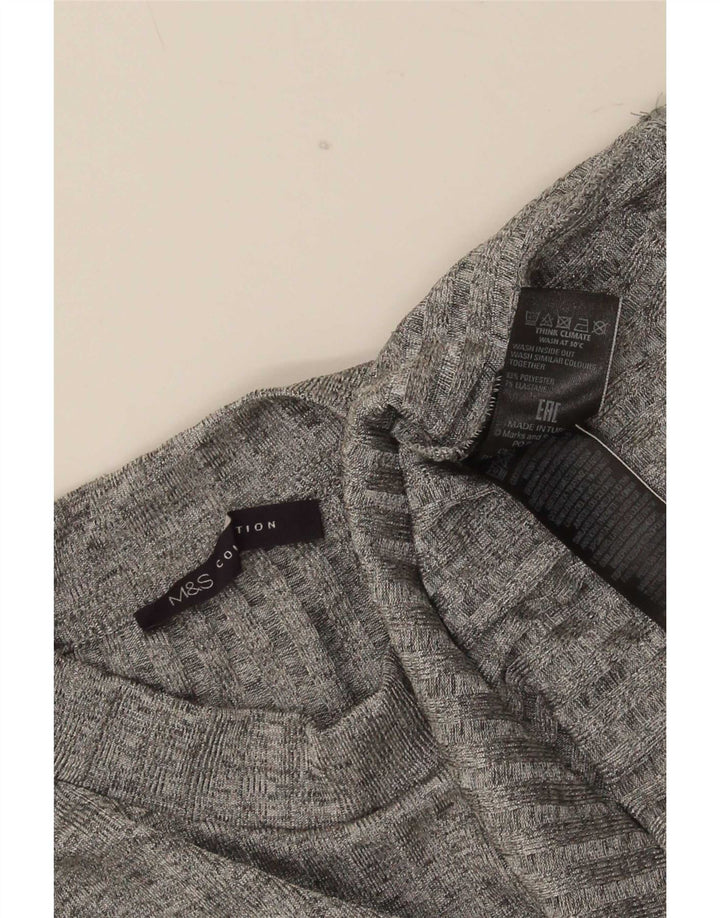 Marks & Spencer Dametop Langærmet UK 14 Large Grå Flecked Polyester