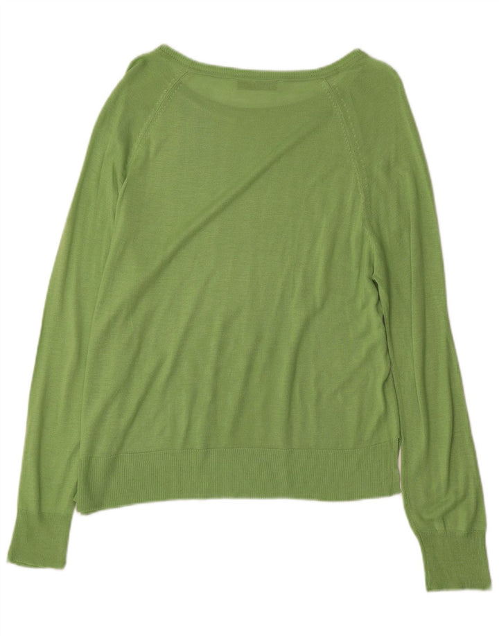 Zara Dame Boat Neck Jumper Sweater UK 14 Medium Green