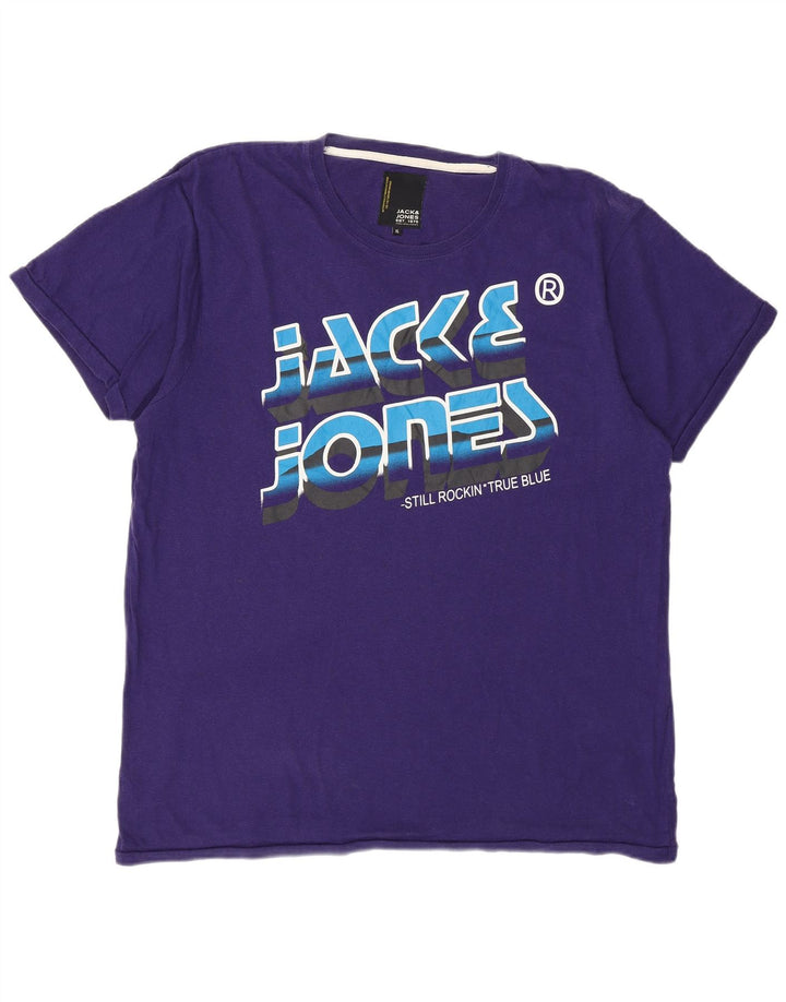 JACK & JONES Mens Graphic T-Shirt Top XL Purple