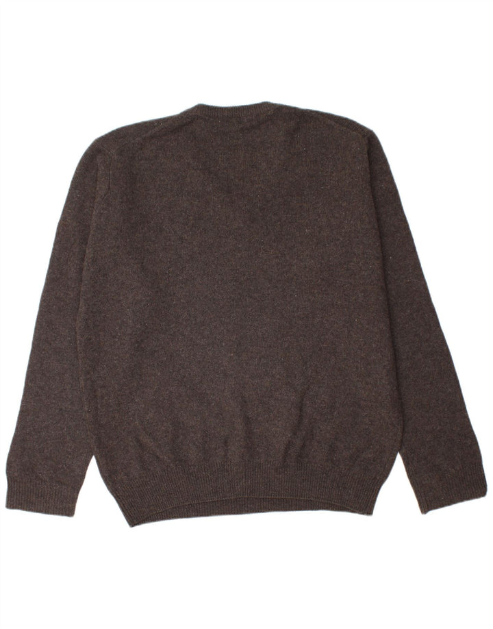James Pringle Herre V-hals sweater Stor brun lammeuld