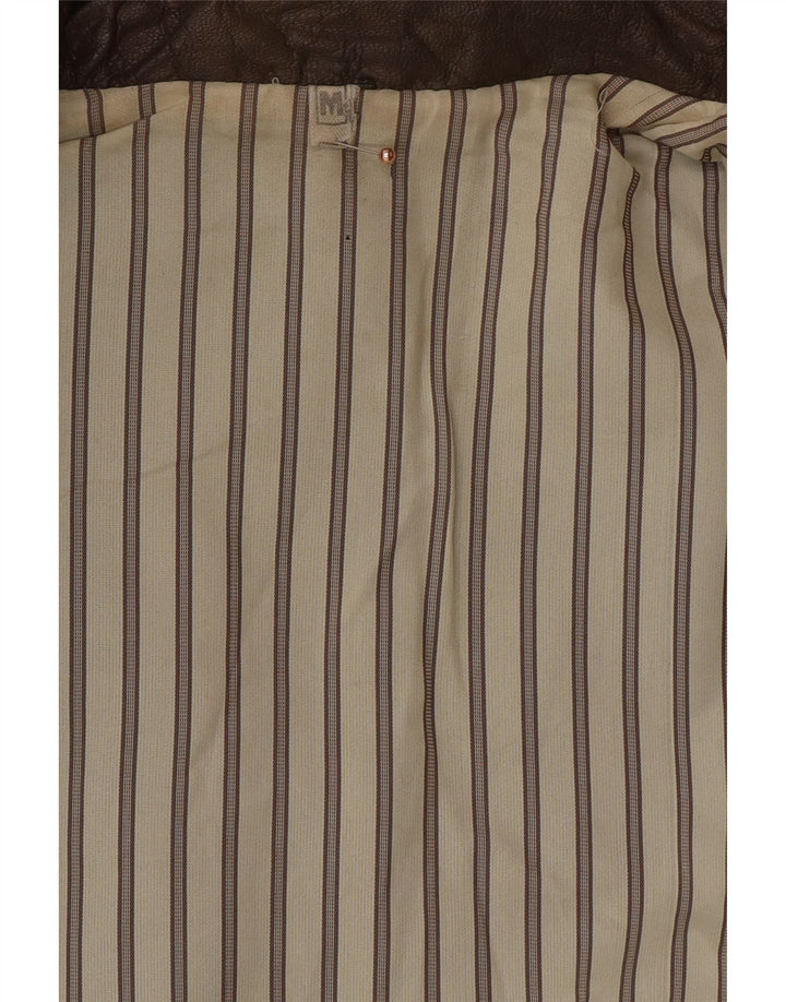 VINTAGE Herre Læder Gilet UK 38 Medium Brun
