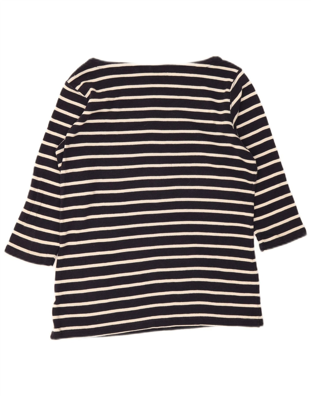 L.L.Bean Dame Top 3/4 ærmer UK 14 Mellem marineblå stribet