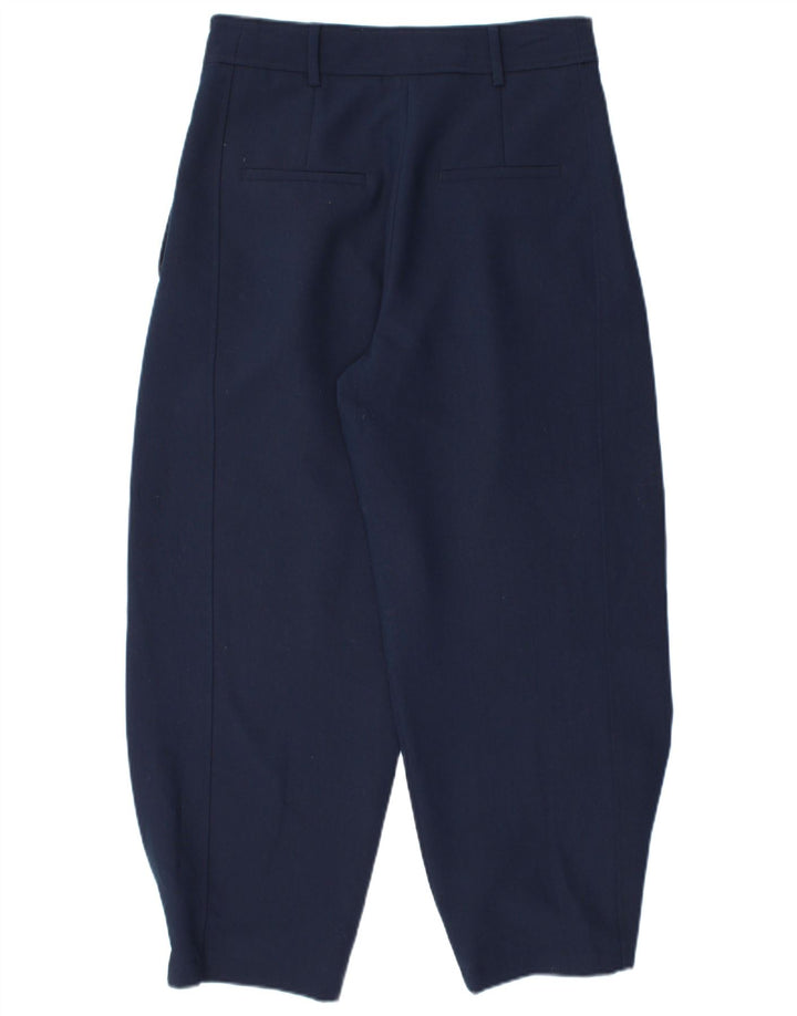 Zara Dame Pegged Chino Bukser Medium W28 L26 Navy Blue Polyester