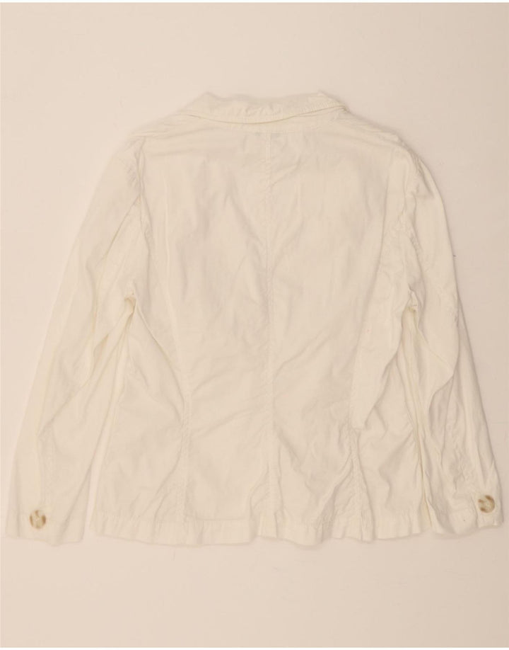 BENETTON Womens 2 Button Blazer Jacket UK 14 Medium White Vintage Benetton and Second-Hand Benetton from Messina Hembry 