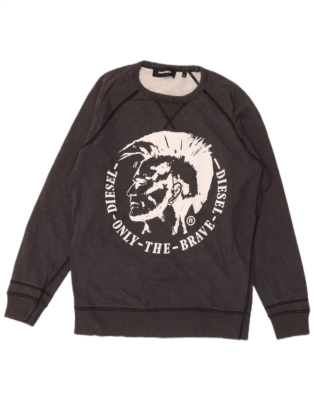 DIESEL Herre Grafisk Sweatshirt Jumper Lille Grå Bomuld