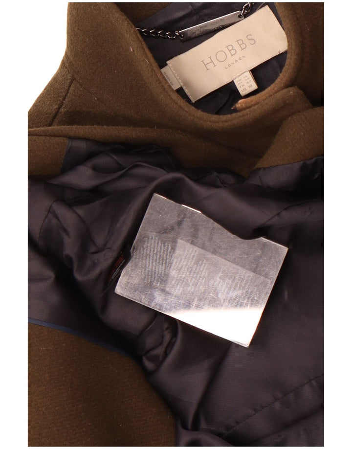Hobbs Dame Overfrakke UK 14 Stor Khaki Wool