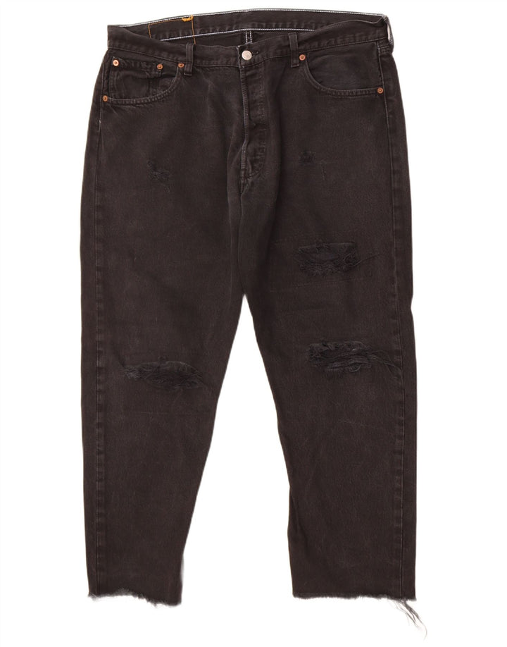 Levi's Mens 501 Distressed Straight Jeans W36 L26 Sort