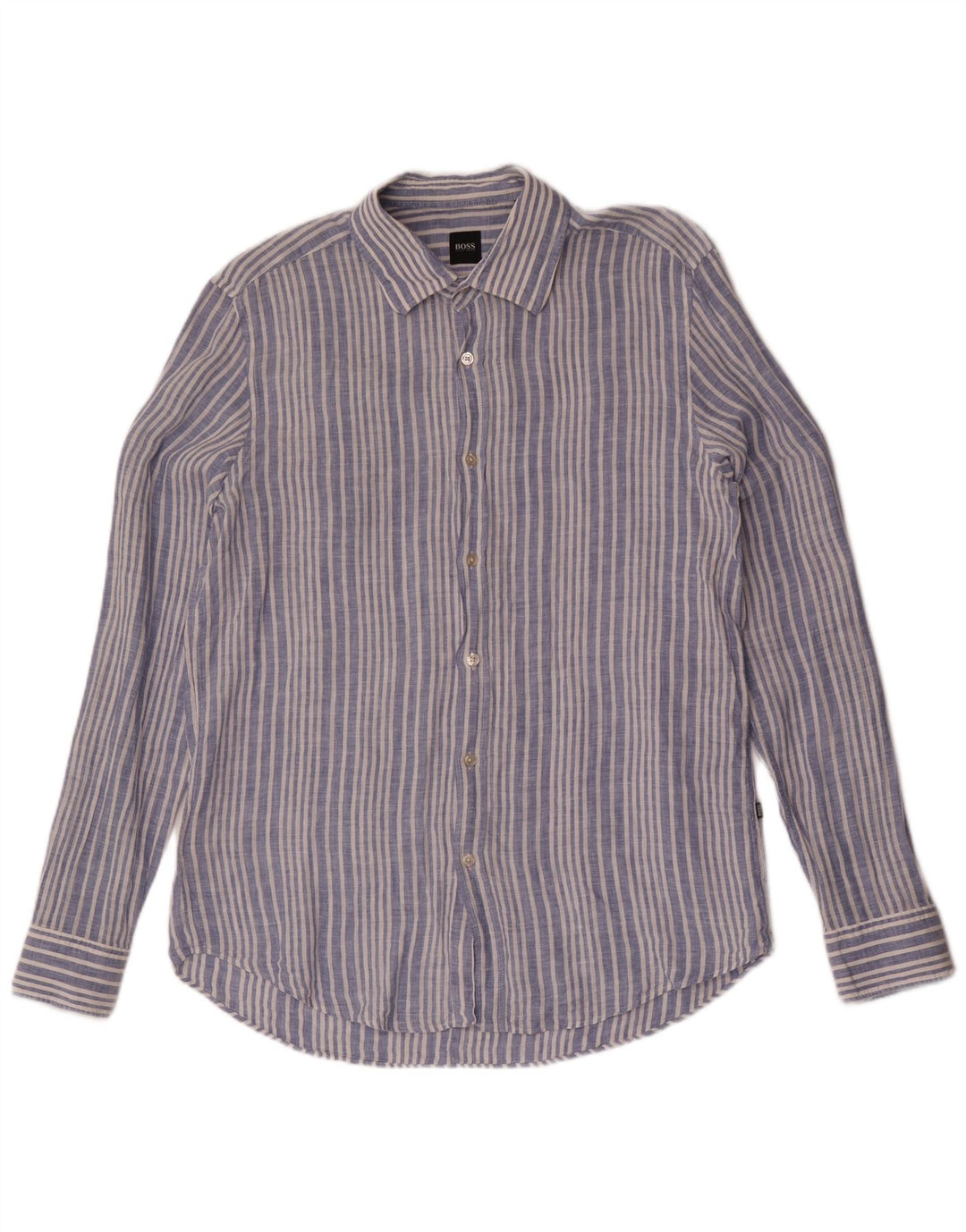 Hugo Boss Herreskjorte Large Blue Pinstripe Linen