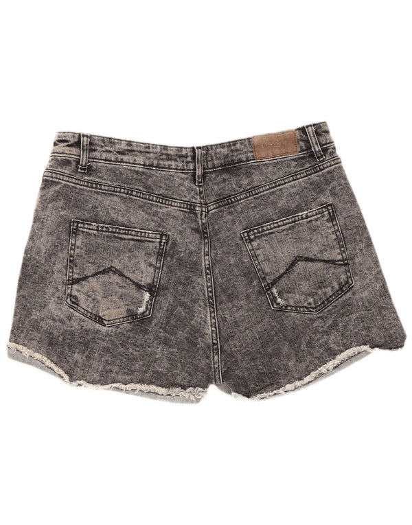 Carrera Dame Acid Wash Denim Hot Pants IT 46 Large W31 Grå Bomuld