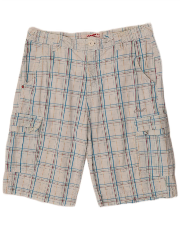 O'Neill Herre Cargo Shorts W34 store blå ternet bomuld