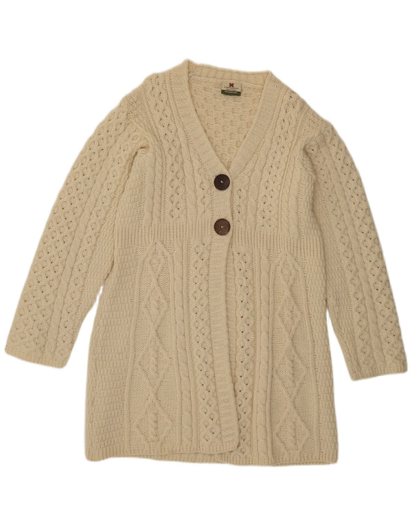 Carraig Donn Dame Longline Cardigan Sweater UK 18 XL Off White