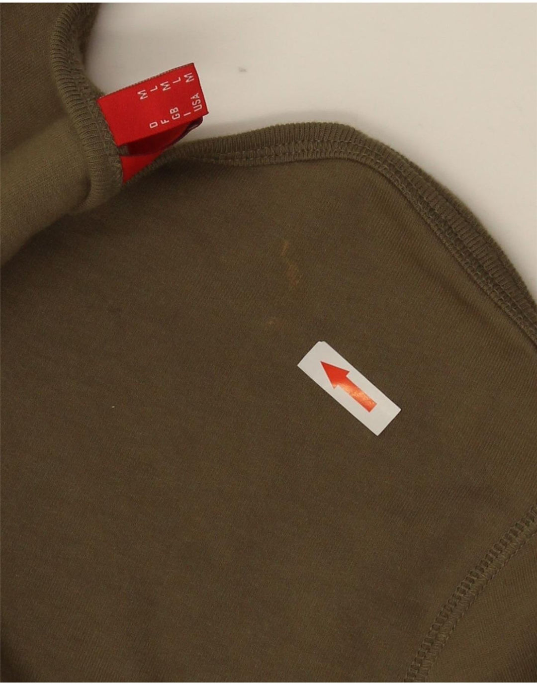 Esprit Dame Crop Grafisk Top Langærmet UK 14 Medium Grøn Bomuld