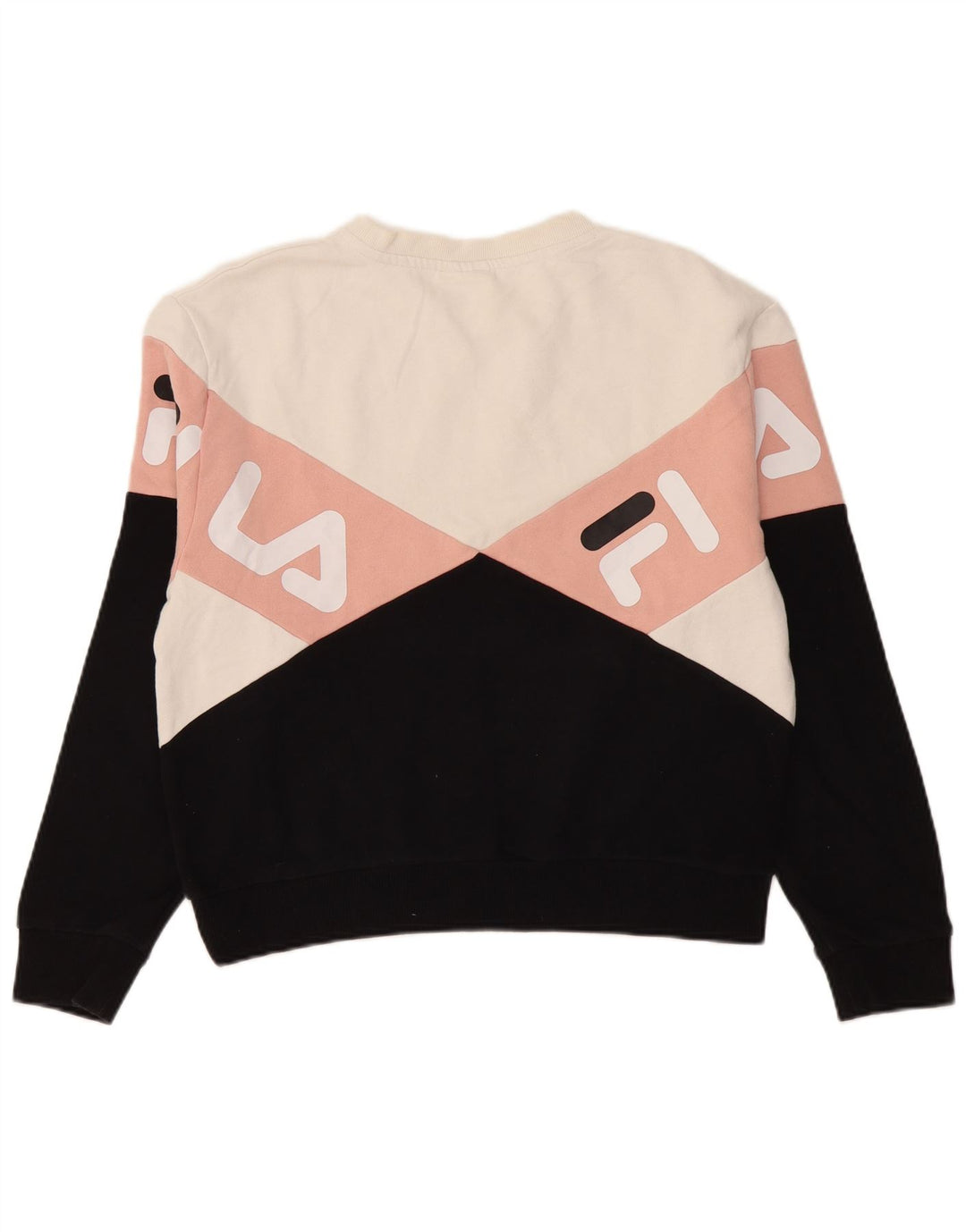 Fila Dame Grafisk Sweatshirt Jumper UK 12 Medium Flerfarvet