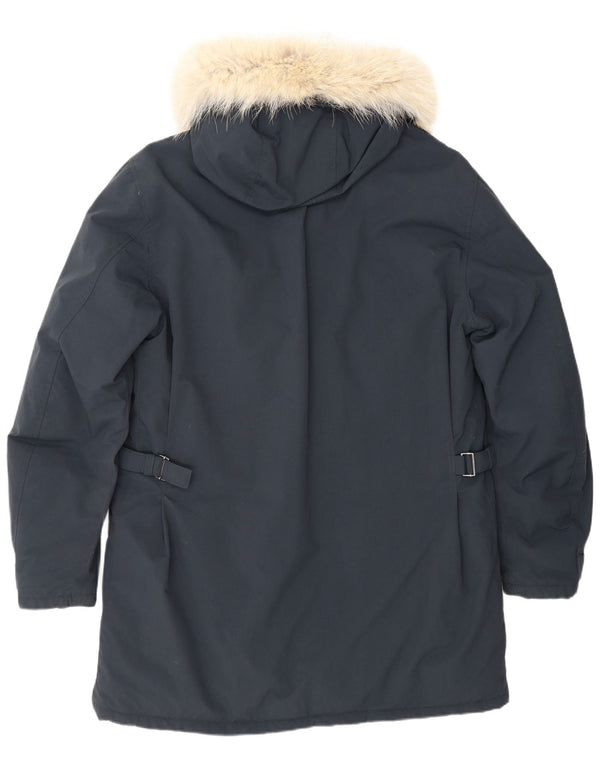 Belstaff Herre Hooded Parka Jacket UK 40 Large Navy Blue Nylon