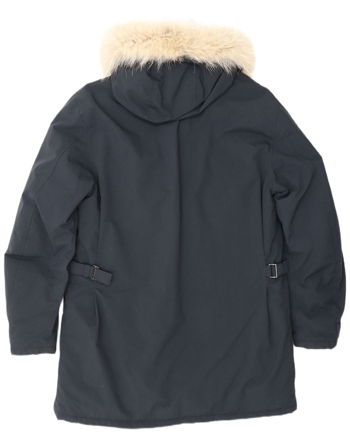Belstaff Herre Hooded Parka Jacket UK 40 Large Navy Blue Nylon