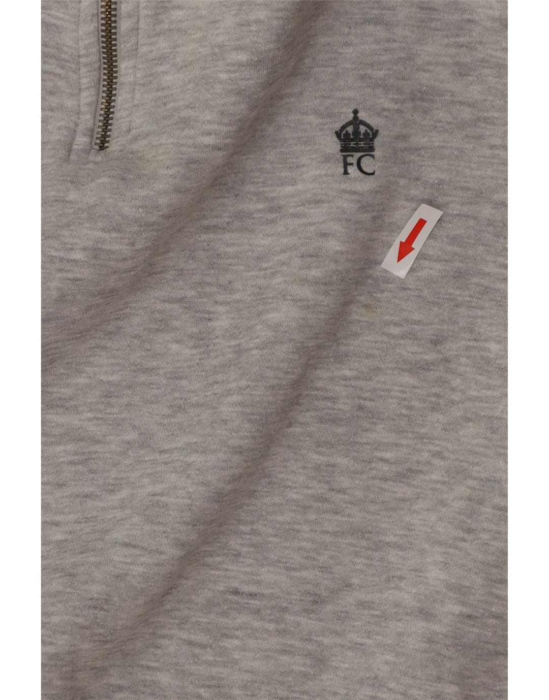 FRANSK FORBINDELSE Herre Zip Neck Sweatshirt Jumper Lille Grå Flecked
