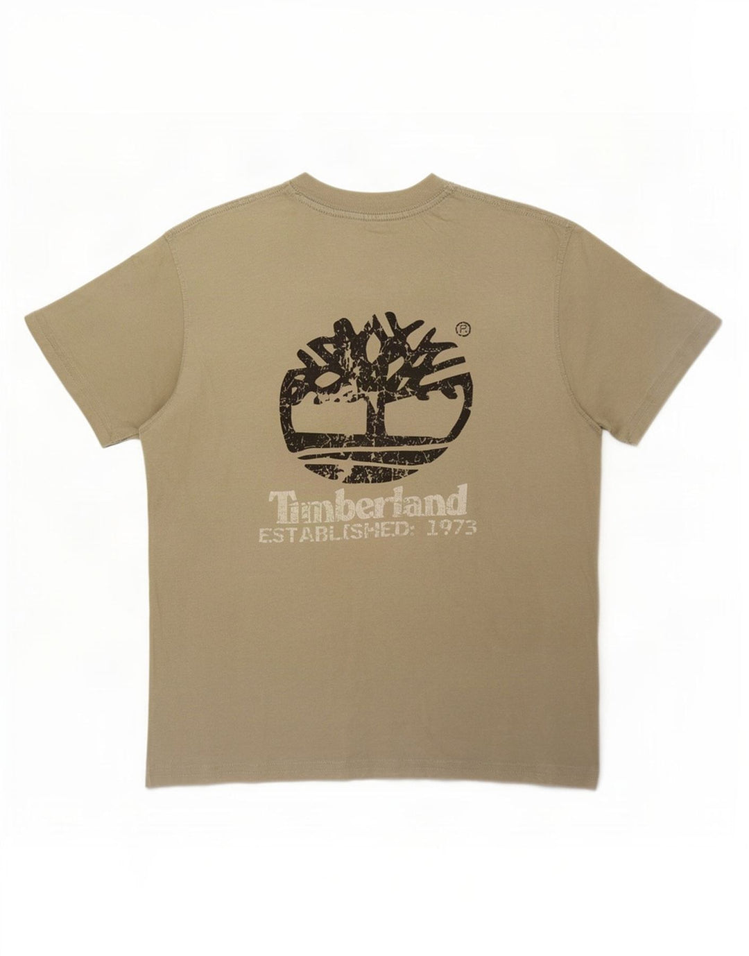 Timberland Herre grafisk T-shirt Top Lille Khaki Bomuld