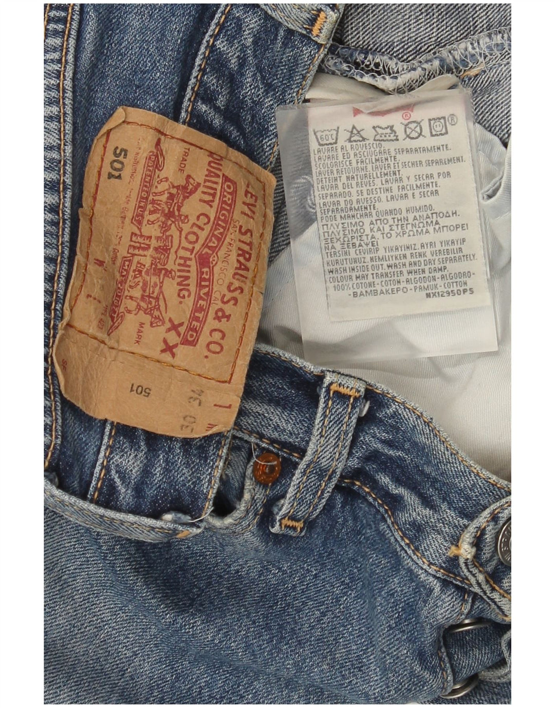 Levi's Dame 501 Straight Jeans W30 L30 Blå Bomuld