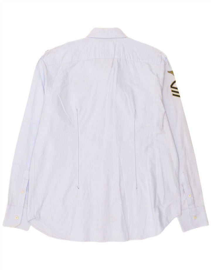 La Martina Herre grafisk skjorte Large Blue Cotton