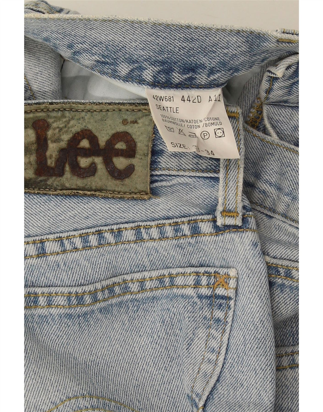 Lee Straight Jeans til mænd W33 L34 blå bomuld