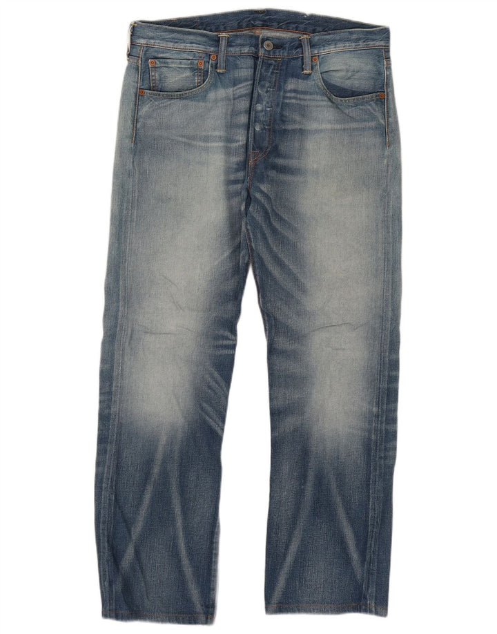 Levi's Herre 501 Straight Jeans W34 L28 Blå Bomuld