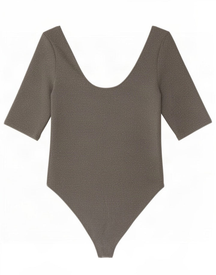 Zara Womens Bodysuit UK 14 Large Grå Elastan