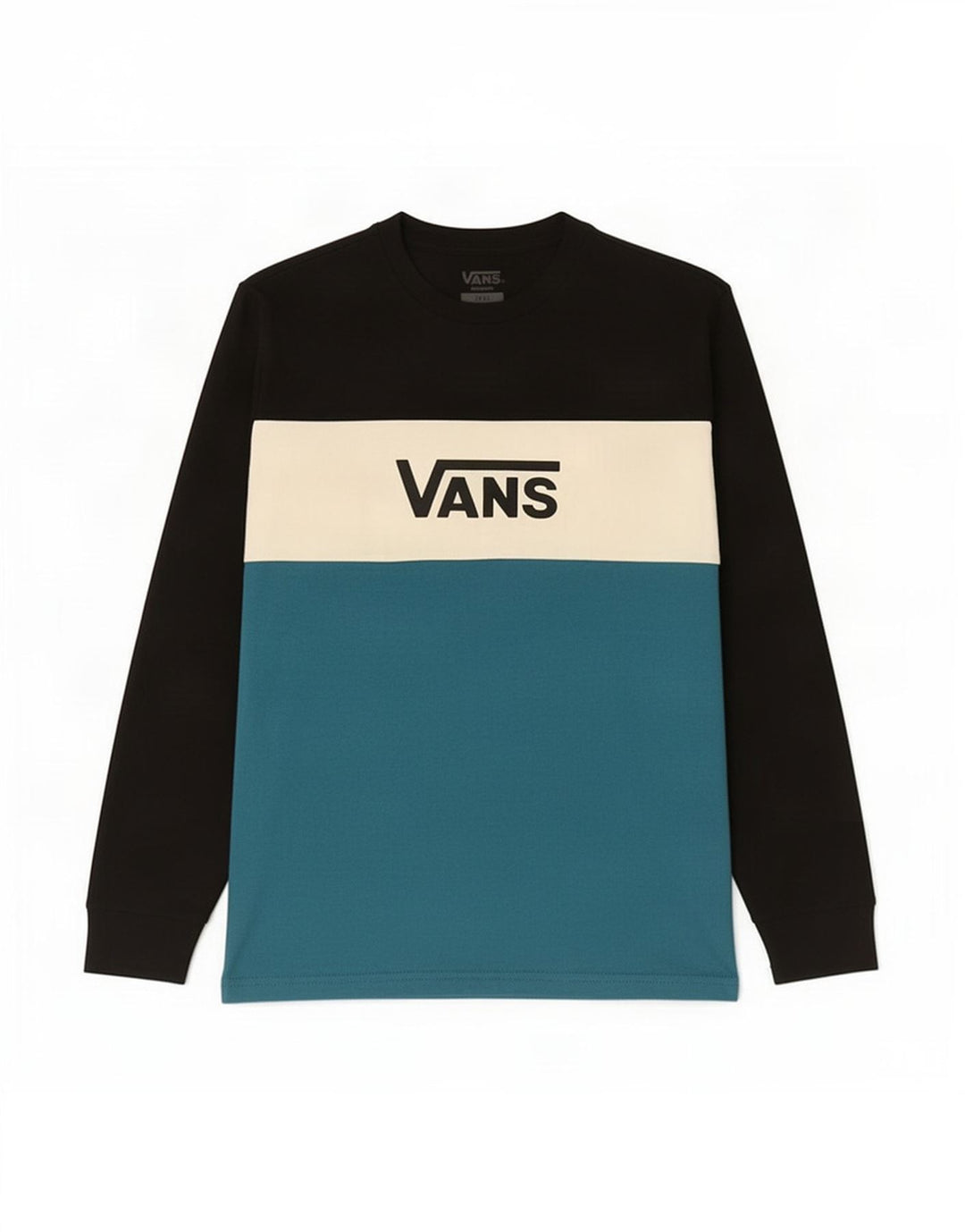 Vans Herre Grafisk Top Langærmet Lille Sort Colourblock Bomuld