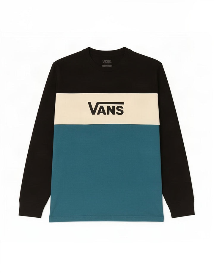 Vans Herre Grafisk Top Langærmet Lille Sort Colourblock Bomuld