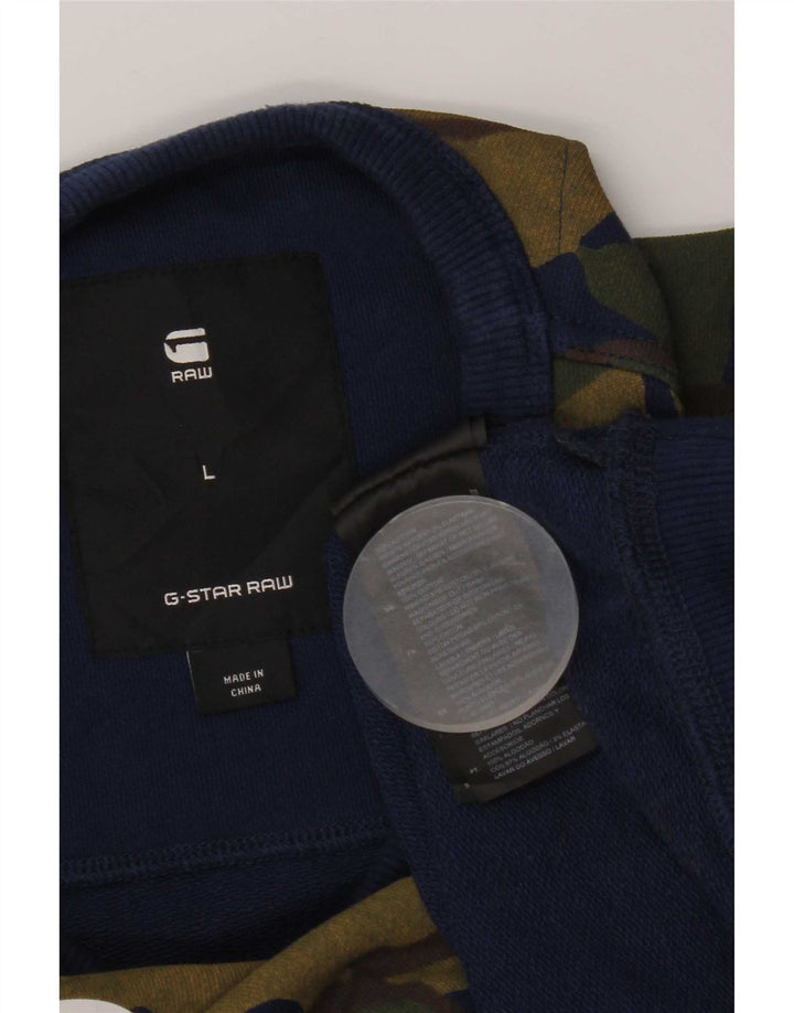 G-Star Herre Grafisk Regular Fit Sweatshirt Jumper Stor Grøn Camouflage