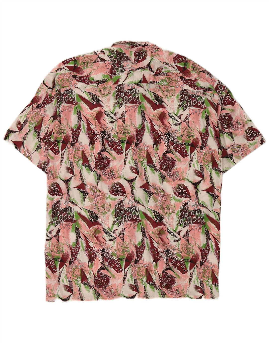 Vintage herre abstrakt mønster skjorte størrelse 39/40 Medium flerfarvet
