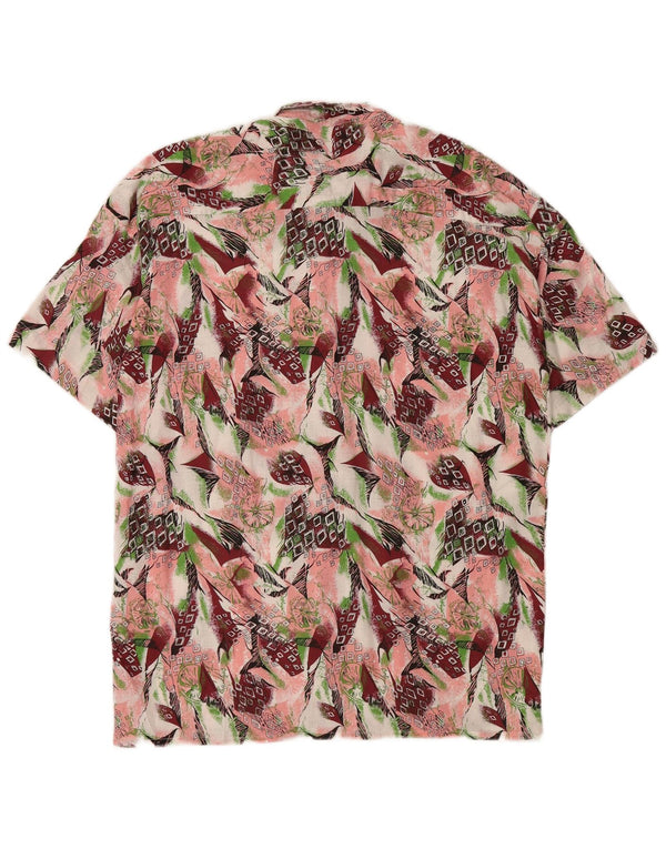 Vintage herre abstrakt mønster skjorte størrelse 39/40 Medium flerfarvet