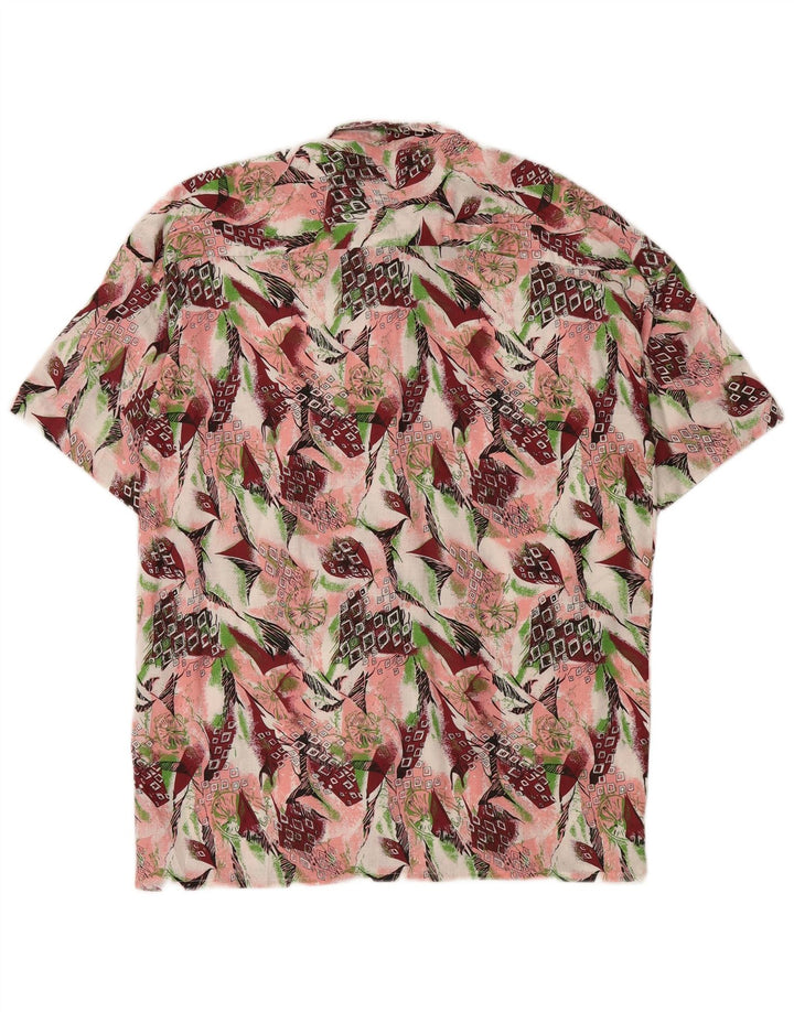 Vintage herre abstrakt mønster skjorte størrelse 39/40 Medium flerfarvet