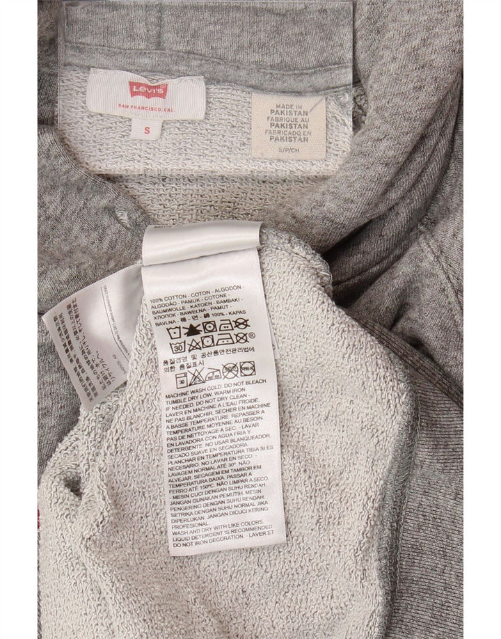 Levi's Grafisk oversize hættetrøje til kvinder UK 10 Små grå flækkede