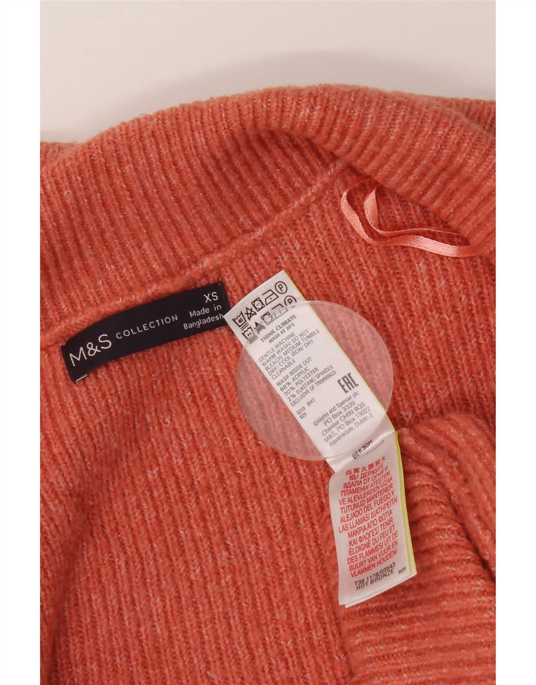 Marks & Spencer Dame oversized cardigan sweater UK 6 XS Orange