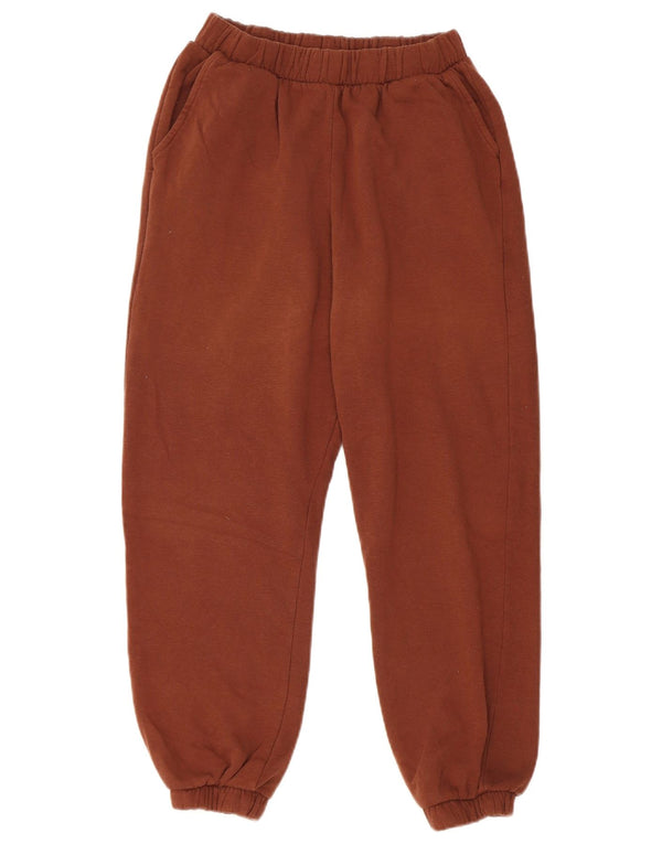 Zara Womens Crop træningsdragt Bukser Joggers UK 12 Medium Brown Bomuld