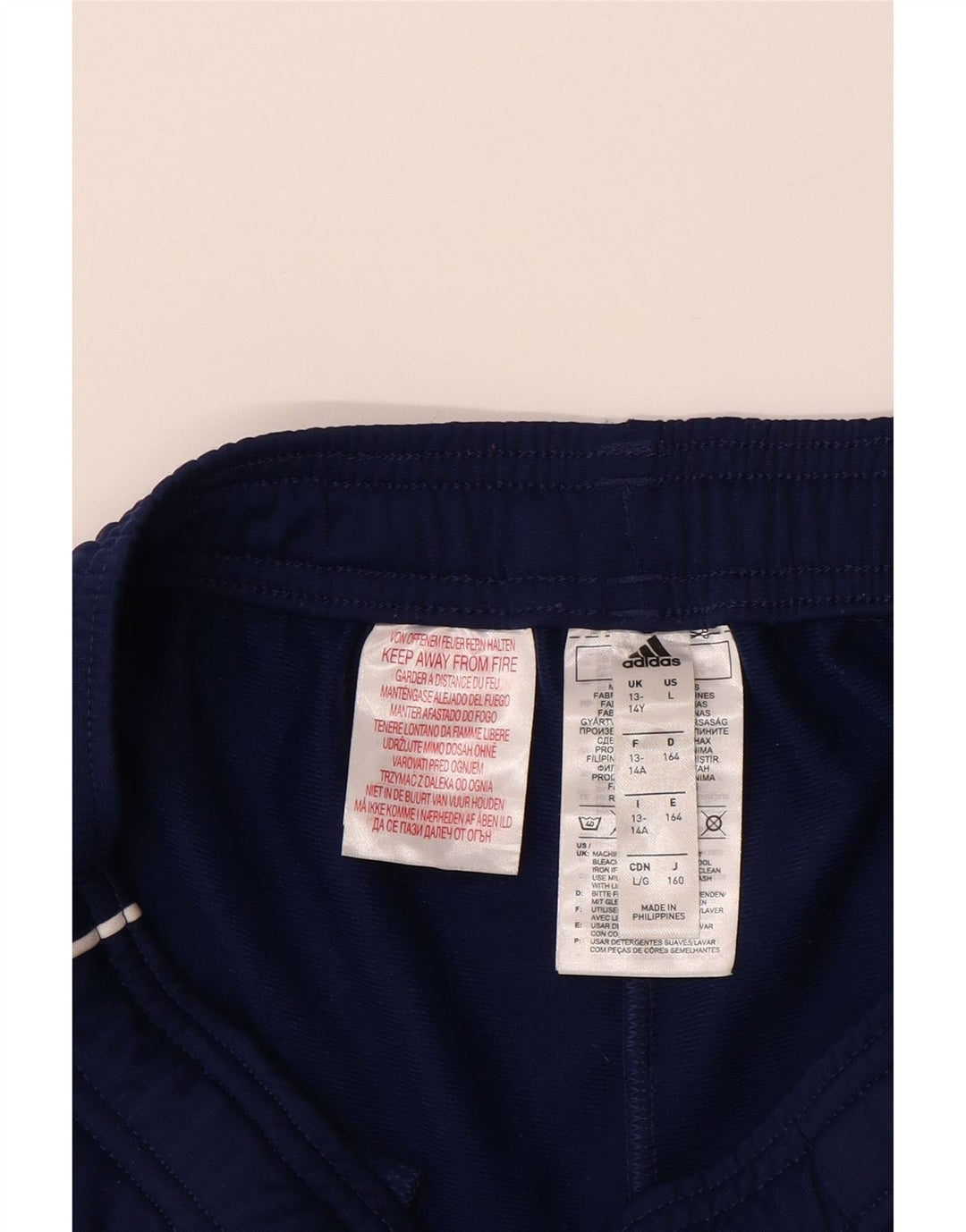ADIDAS Boys Tracksuit Trousers Joggers 13-14 Years  Navy Blue Polyester
