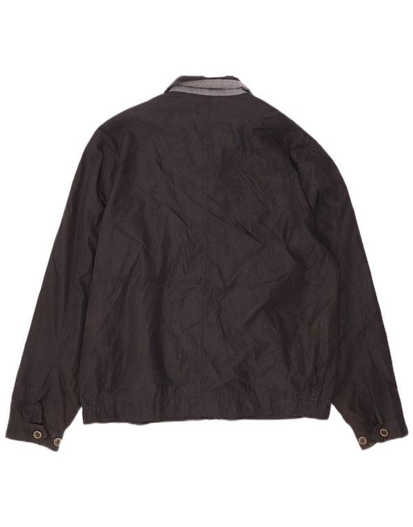 Marks & Spencer Herre Bomber Jacket UK 40 Large Navy Blue Polyester