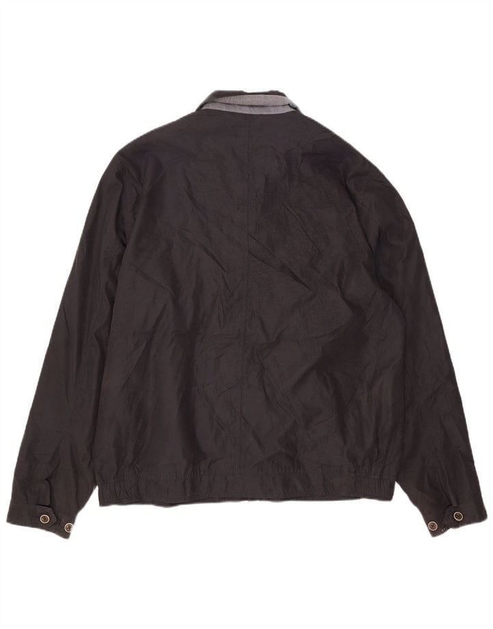 Marks & Spencer Herre Bomber Jacket UK 40 Large Navy Blue Polyester