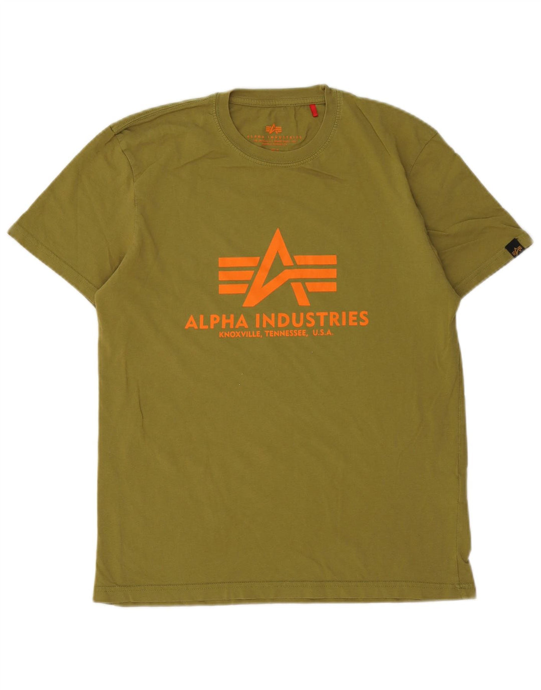 Alpha Industries Herre grafisk T-shirt Top Medium Khaki Bomuld