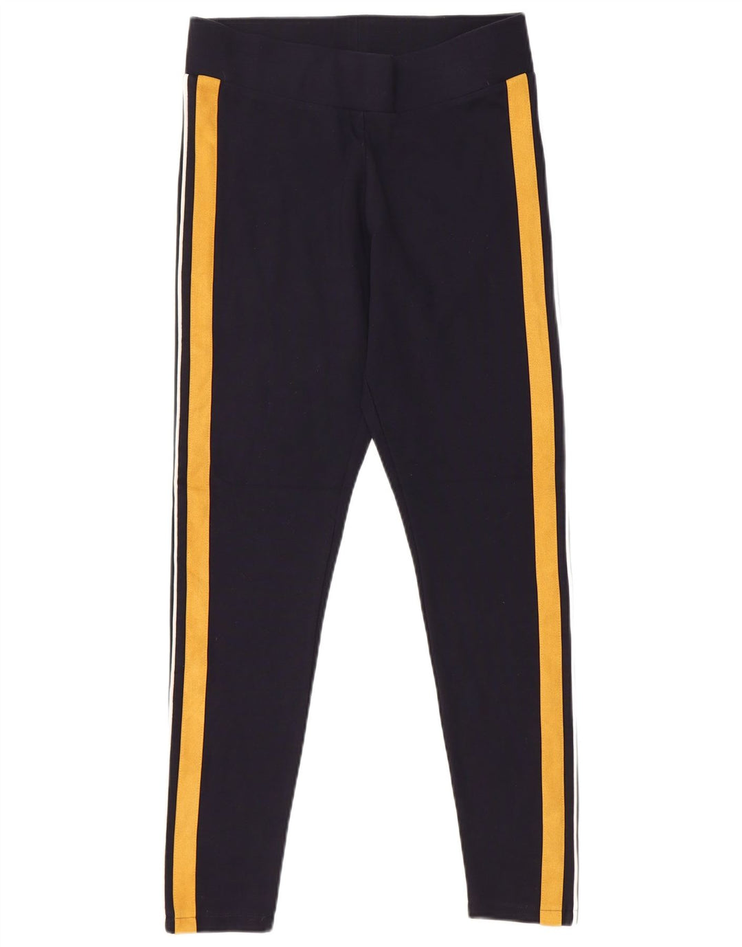 MARKS & SPENCER Dame Leggings UK 12 Medium Navy Blue Colourblock Viscose