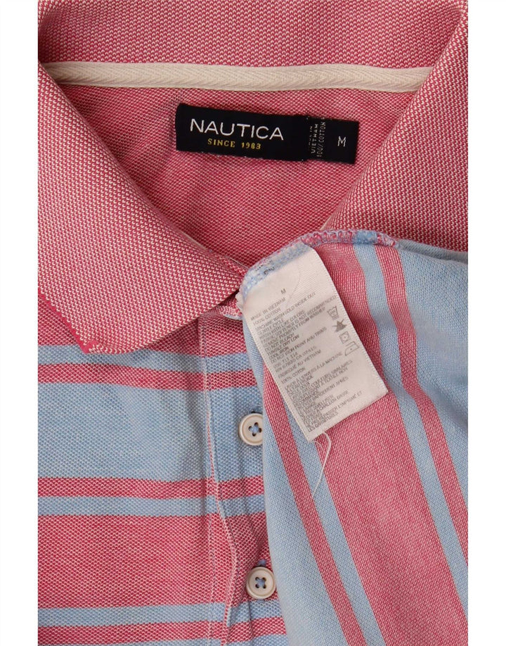 Nautica herre poloshirt mellemblå stribet bomuld