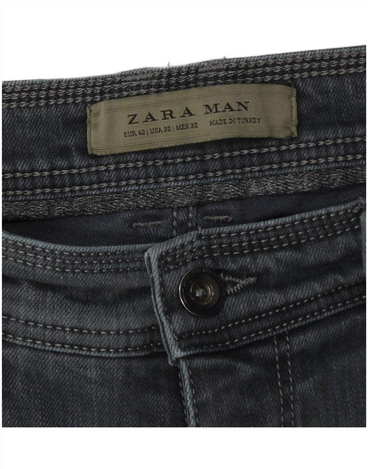 Zara Herre Slim Jeans EU 42 Large W32 L28 Grå Bomuld