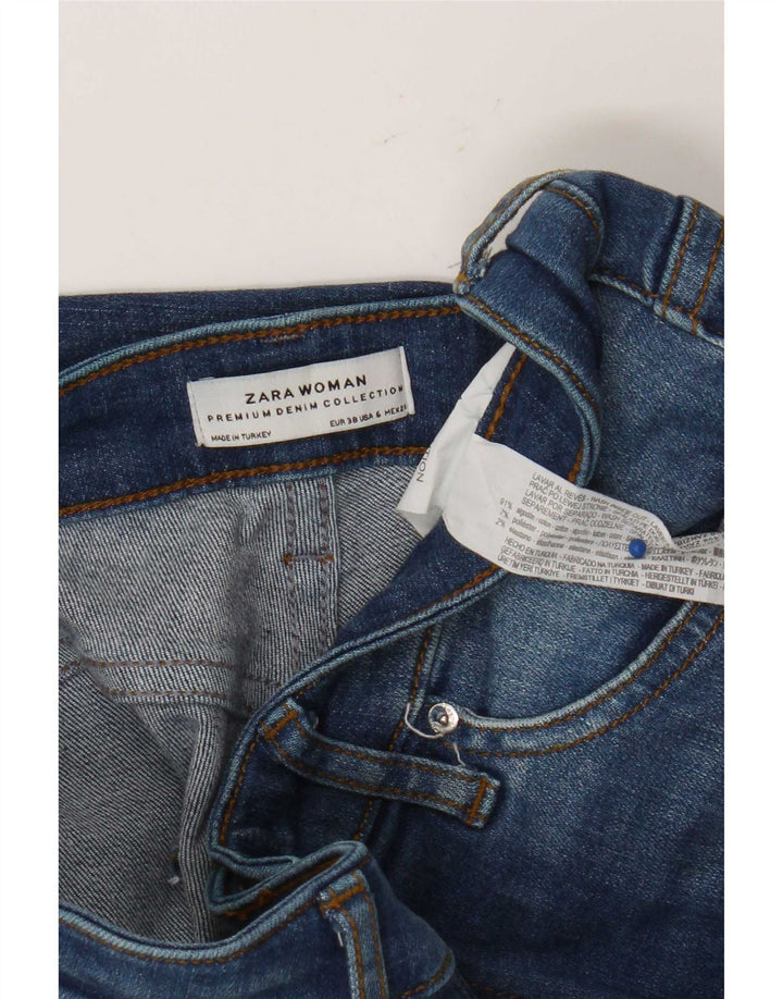 Zara Dame Flared Jeans EU 38 Small W28 L32 Blå Bomuld