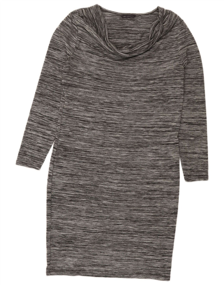 Marks & Spencer Dame Drop Neck Jumper Dress UK 14 Medium Grey Flecked