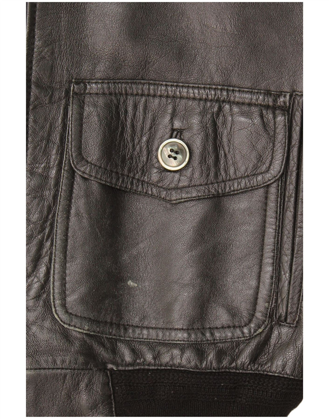 Vintage Herre Læder Gilet UK 36 Lille sort læder