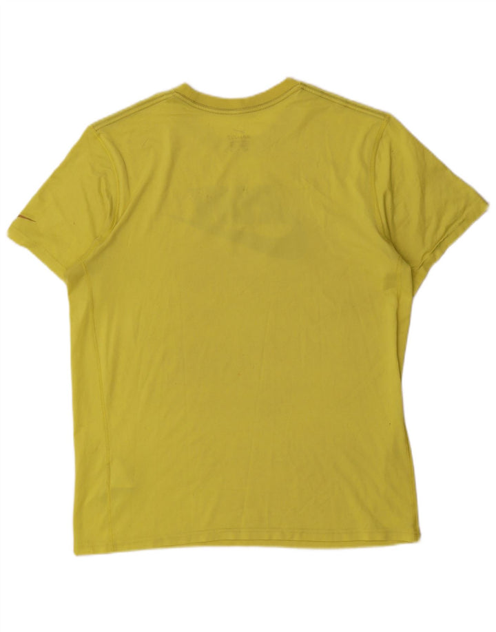 Nike Herre Dri Fit Grafisk T-Shirt Top Medium Gul Polyester