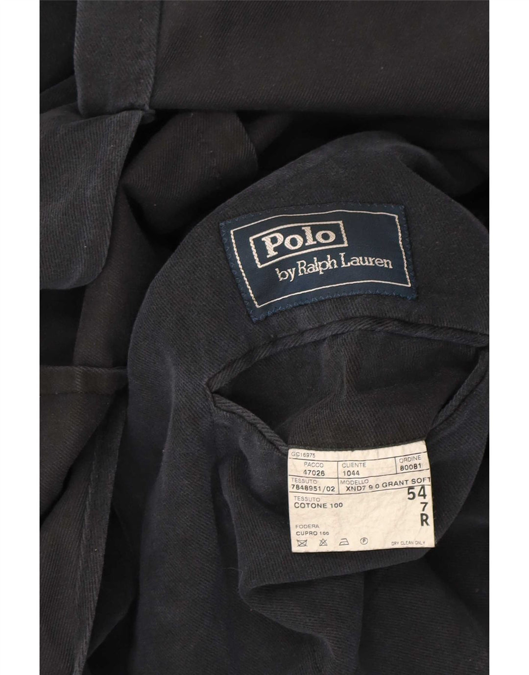 Polo Ralph Lauren Herre 3-knaps blazerjakke IT 54 XL Sort Bomuld
