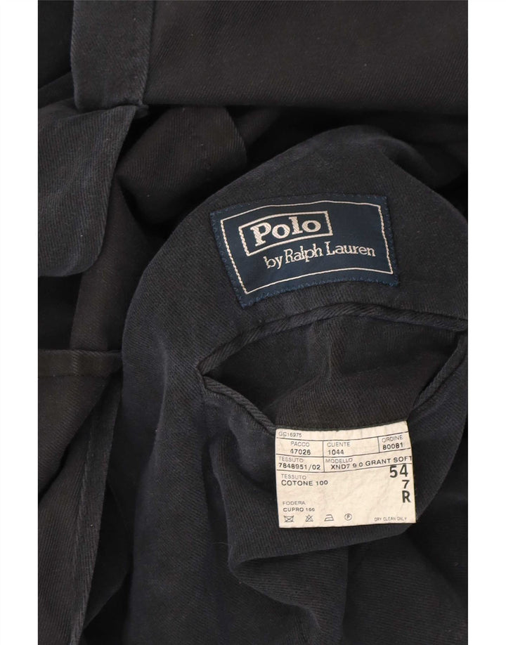 Polo Ralph Lauren Herre 3-knaps blazerjakke IT 54 XL Sort Bomuld